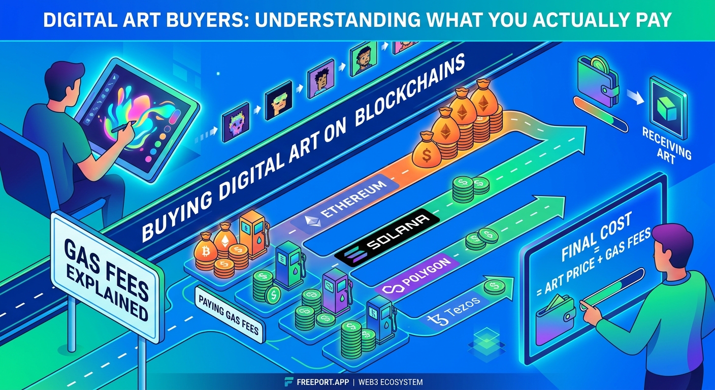 Gas Fees Explained: What Digital Art Buyers Actually Pay on Different Blockchains - Illustration 1