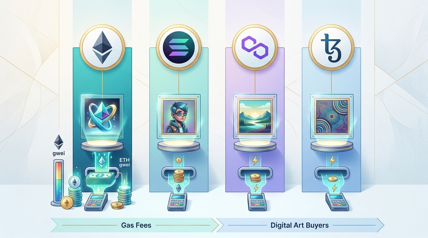 Gas Fees Explained: What Digital Art Buyers Actually Pay on Different Blockchains